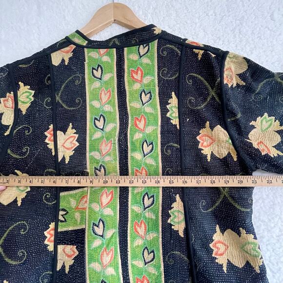 Evelyn Clair Jaipur Reversible Kantha Jacket Coat 1 of a kind Handmade Boho - Picture 13 of 14